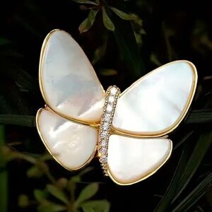 Butterfly broche luxury white